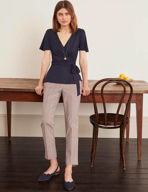 Cassia Jersey Wrap Top - Navy Cassia Jersey Wrap Top - Navy
