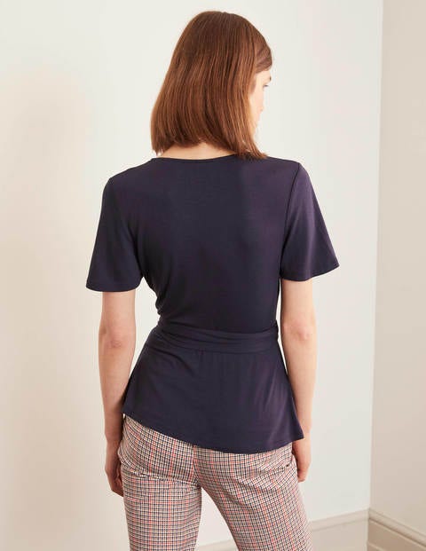 Cassia Jersey Wrap Top - Navy Cassia Jersey Wrap Top - Navy