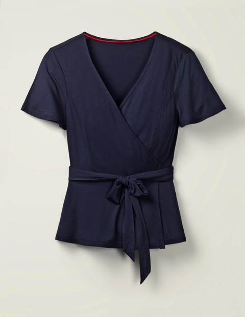 Cassia Jersey Wrap Top - Navy Cassia Jersey Wrap Top - Navy