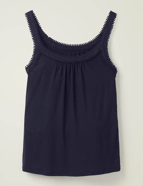 Yolande Pompom Jersey Vest - Navy Yolande Pompom Jersey Vest - Navy