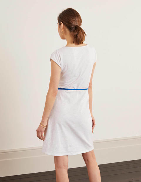 Tanya Embroidered Jersey Dress - White Tanya Embroidered Jersey Dress - White