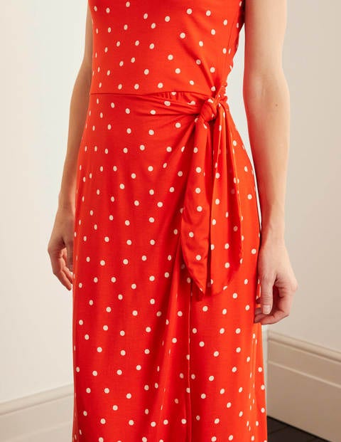 Tamara Jersey Wrap Midi Dress - Orange 
