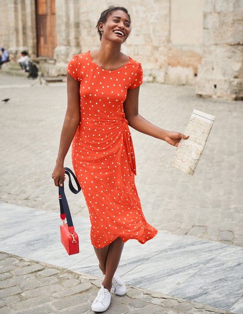 wrap spot dress