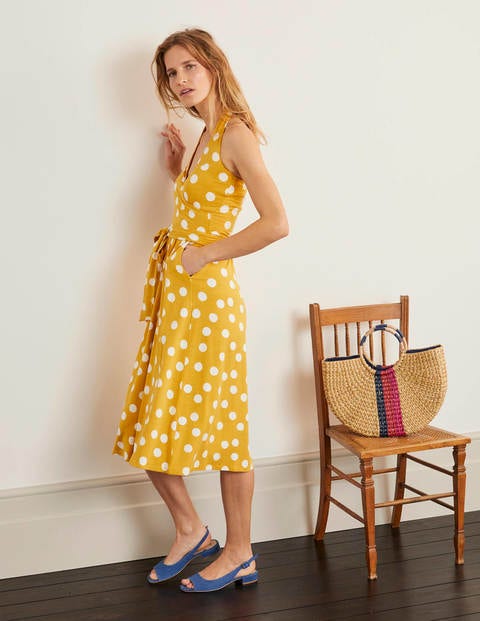 Tess Halterneck Jersey Dress - Tuscan Sun, Spotty Dot Tess Halterneck Jersey Dress - Tuscan Sun, Spotty Dot