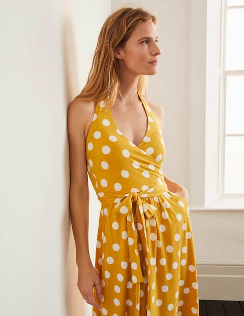 Tess Halterneck Jersey Dress - Tuscan Sun, Spotty Dot Tess Halterneck Jersey Dress - Tuscan Sun, Spotty Dot