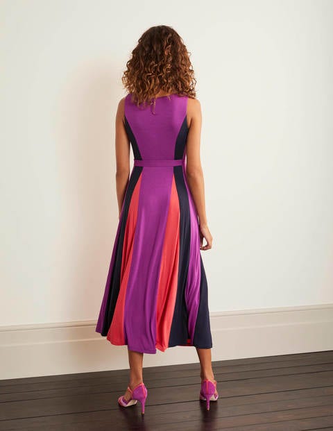 Gloria Jersey Midi Dress - Jewel Purple/ Navy / Pop Peony Gloria Jersey Midi Dress - Jewel Purple/ Navy / Pop Peony