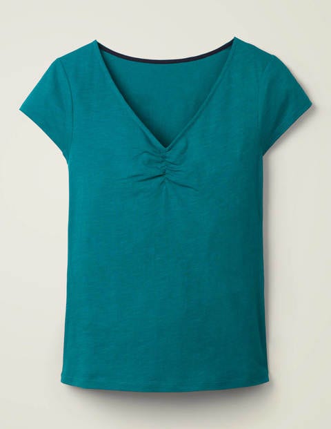 ruched v neck t shirt