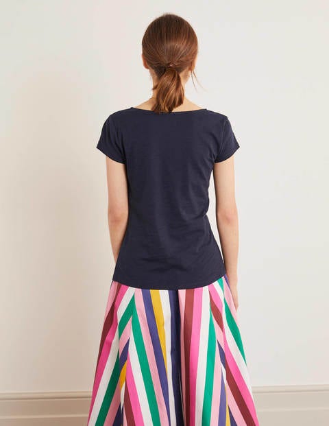 T-shirt col V Julia à fronces - Bleu marine T-shirt col V Julia à fronces - Bleu marine