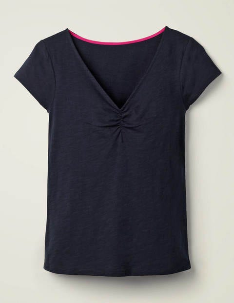 T-shirt col V Julia à fronces - Bleu marine T-shirt col V Julia à fronces - Bleu marine