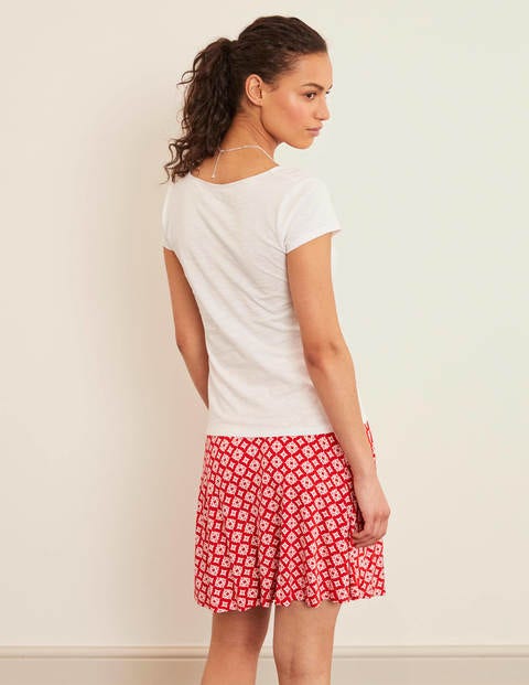 Julia Ruched V-neck T-shirt - White Julia Ruched V-neck T-shirt - White