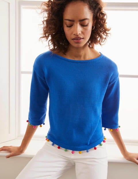 Pompom Sweater - Bold Blue Pompom Sweater - Bold Blue