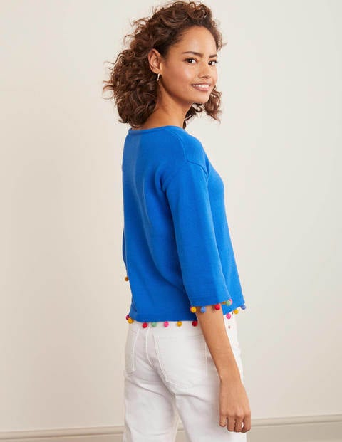 Pompom Sweater - Bold Blue Pompom Sweater - Bold Blue