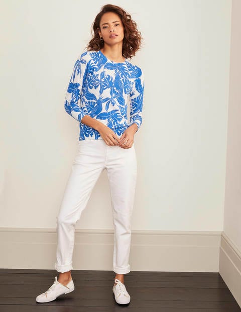 Burford Printed Sweater - Bold Blue, Galah Burford Printed Sweater - Bold Blue, Galah