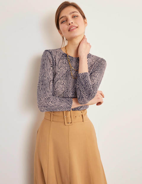 Burford Printed Sweater - Milkshake, Tropical Leaf Burford Printed Sweater - Milkshake, Tropical Leaf