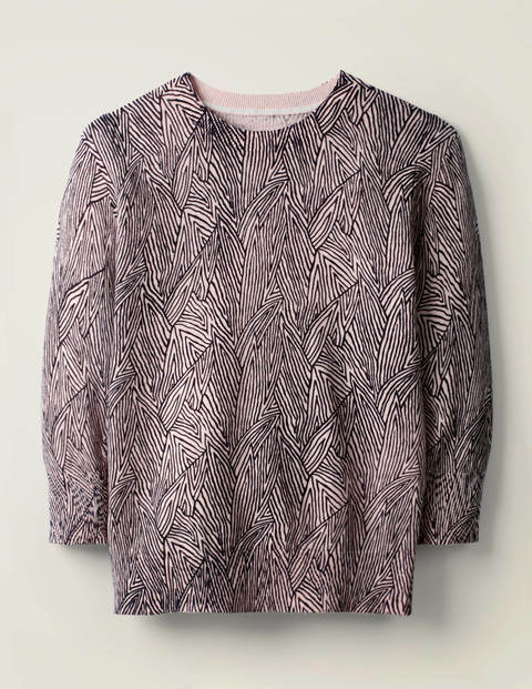 Burford Printed Sweater - Milkshake, Tropical Leaf Burford Printed Sweater - Milkshake, Tropical Leaf
