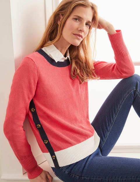Norfolk Leinenpullover - Erdbeereis-Rosa Norfolk Leinenpullover - Erdbeereis-Rosa