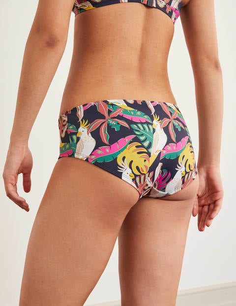 Bikini Shorts - Navy, Parakeet Palm Bikini Shorts - Navy, Parakeet Palm