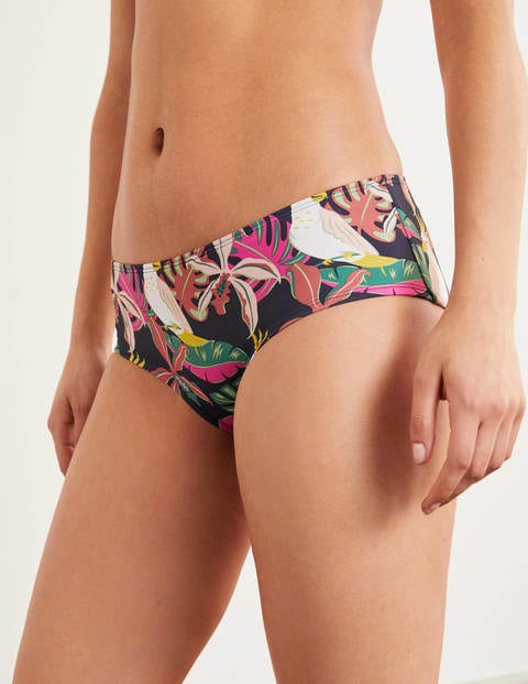 Bikini Shorts - Navy, Parakeet Palm Bikini Shorts - Navy, Parakeet Palm