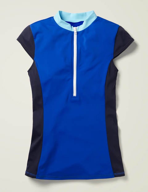 Tilos Short Sleeve Rash Vest - Noble Blue Colourblock Tilos Short Sleeve Rash Vest - Noble Blue Colourblock