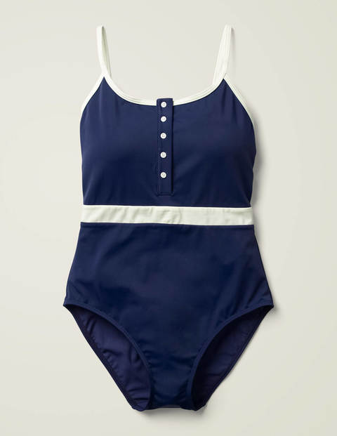 Savina Henley Swimsuit - French Navy Savina Henley Swimsuit - French Navy