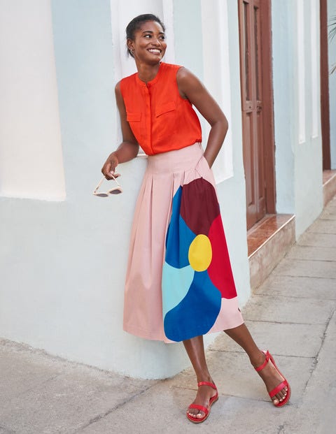 Theodora Pleated Skirt - Milkshake, Pop Petal Theodora Pleated Skirt - Milkshake, Pop Petal