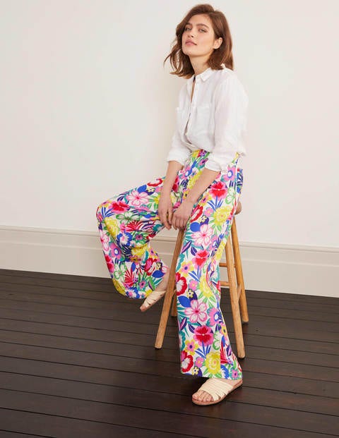 Padstow Wide Leg Trousers - Ivory/Bright Padstow Wide Leg Trousers - Ivory/Bright