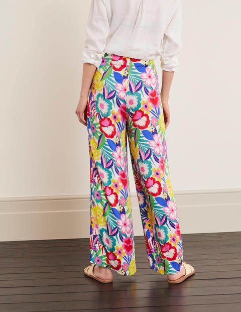 Padstow Wide Leg Trousers - Ivory/Bright Padstow Wide Leg Trousers - Ivory/Bright