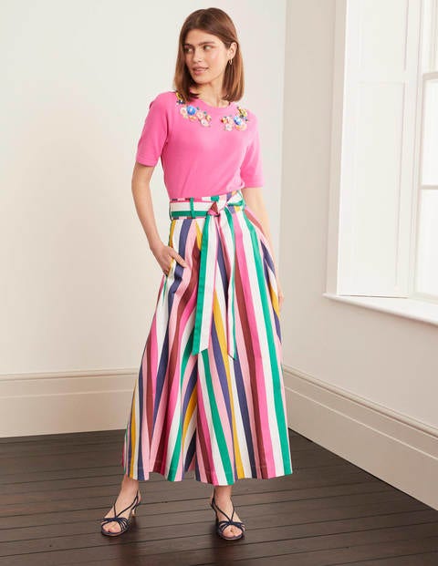 Brooke Belted Skirt - Blue and Formica Stripe Brooke Belted Skirt - Blue and Formica Stripe