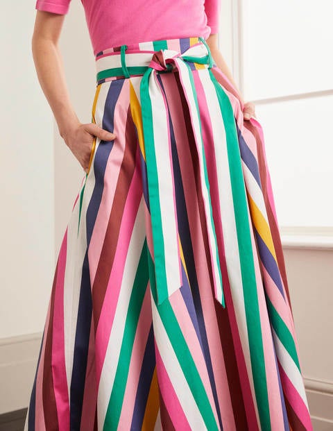 Brooke Belted Skirt - Blue and Formica Stripe Brooke Belted Skirt - Blue and Formica Stripe