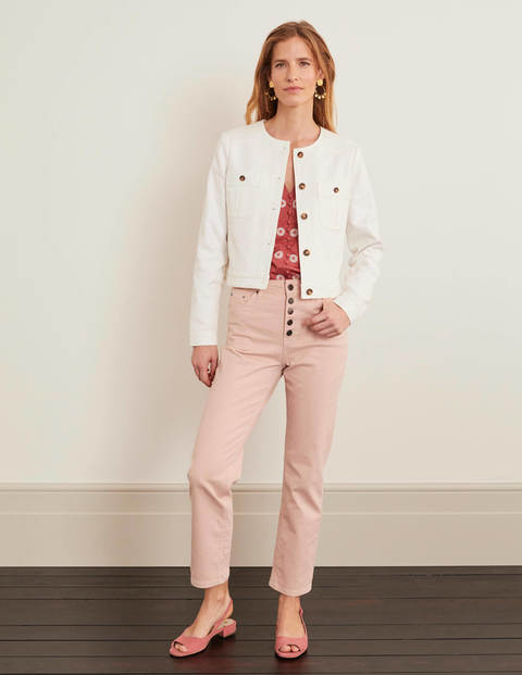 Paget Textured Crop Jacket - Ivory Paget Textured Crop Jacket - Ivory