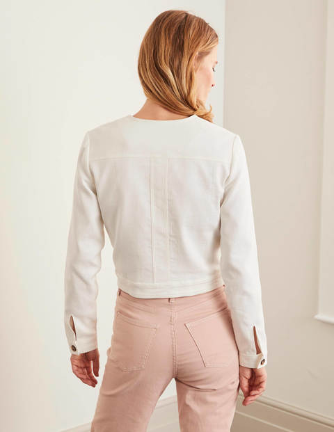 Paget Textured Crop Jacket - Ivory Paget Textured Crop Jacket - Ivory