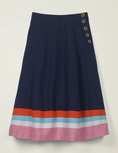 Willa Button Midi Skirt - French Navy/Formica Stripe Willa Button Midi Skirt - French Navy/Formica Stripe
