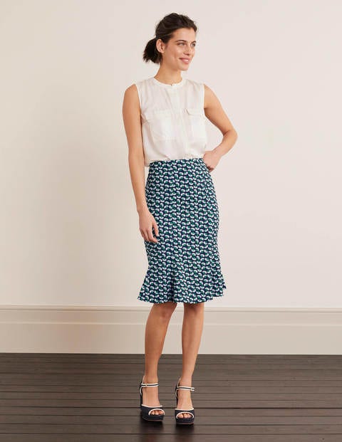 Violette Skirt - Navy Daisy Petals Print Violette Skirt - Navy Daisy Petals Print