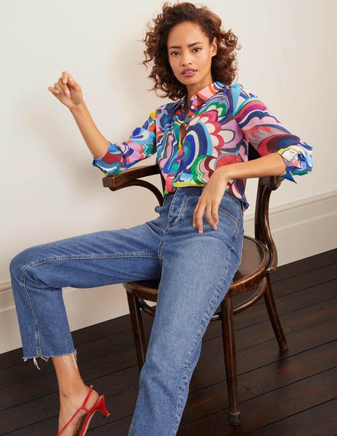 The Silk Shirt - Blue Wave, Painted Paisley The Silk Shirt - Blue Wave, Painted Paisley