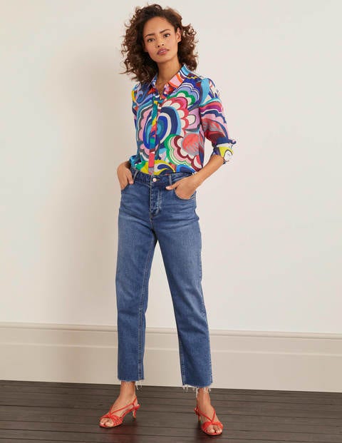 The Silk Shirt - Blue Wave, Painted Paisley The Silk Shirt - Blue Wave, Painted Paisley