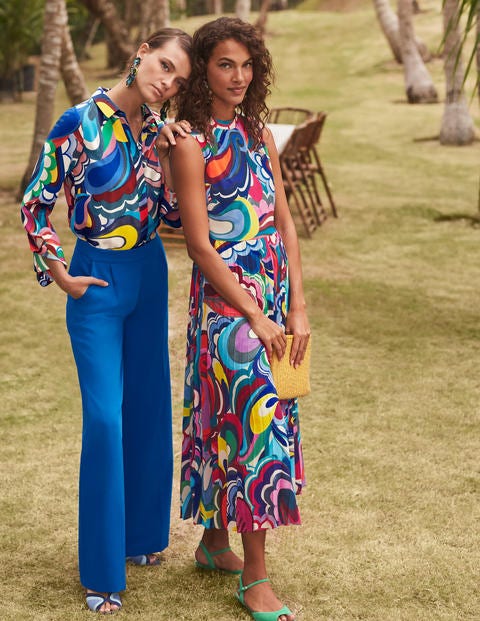 The Silk Shirt - Blue Wave, Painted Paisley The Silk Shirt - Blue Wave, Painted Paisley