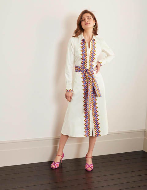 Isodora Midi Shirt Dress - Sky Blue, Deco Fan Isodora Midi Shirt Dress - Sky Blue, Deco Fan