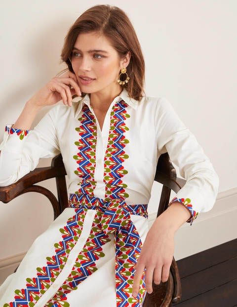 Isodora Midi Shirt Dress - Sky Blue, Deco Fan Isodora Midi Shirt Dress - Sky Blue, Deco Fan