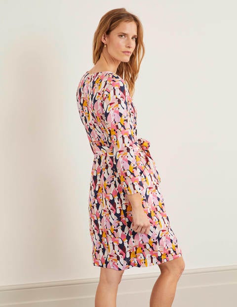 Kelsey Linen Tunic - Bright Camellia, Exotic Birds Kelsey Linen Tunic - Bright Camellia, Exotic Birds