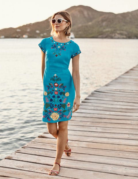 linen shift dresses uk