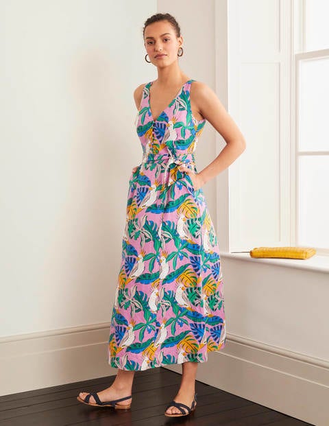 Livia Linen Maxi Dress - Lupin, Parakeet Palm Livia Linen Maxi Dress - Lupin, Parakeet Palm