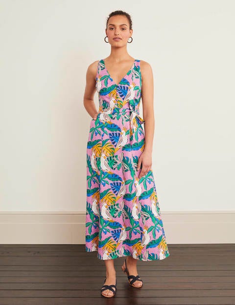 Livia Linen Maxi Dress - Lupin, Parakeet Palm Livia Linen Maxi Dress - Lupin, Parakeet Palm
