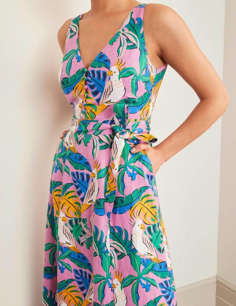 Livia Linen Maxi Dress - Lupin, Parakeet Palm Livia Linen Maxi Dress - Lupin, Parakeet Palm
