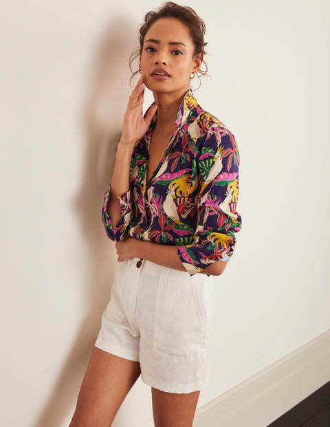 Sierra Blouse - Navy, Parakeet Palm Sierra Blouse - Navy, Parakeet Palm