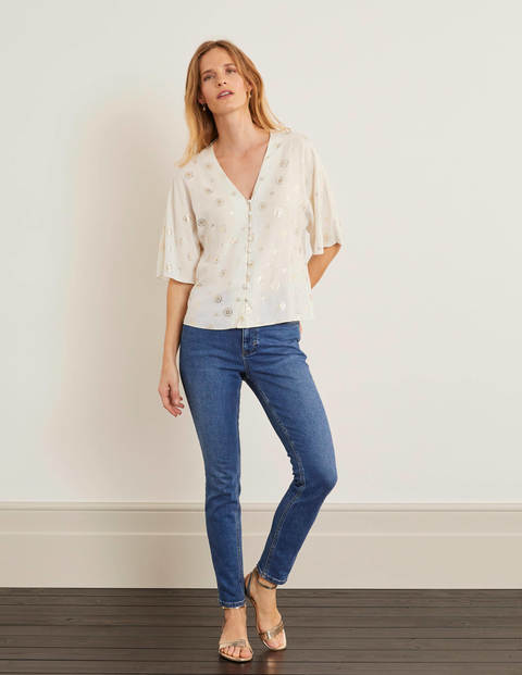 Rosie Top - Ivory and Gold, Stamp Block Rosie Top - Ivory and Gold, Stamp Block