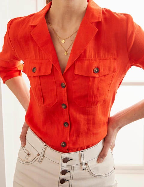 Letitia Linen Shirt - Orange Sunset Letitia Linen Shirt - Orange Sunset