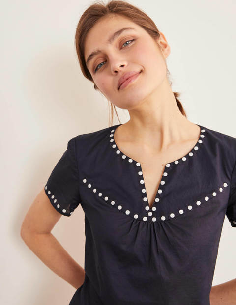 Top Leandra brodé - Bleu marine Top Leandra brodé - Bleu marine