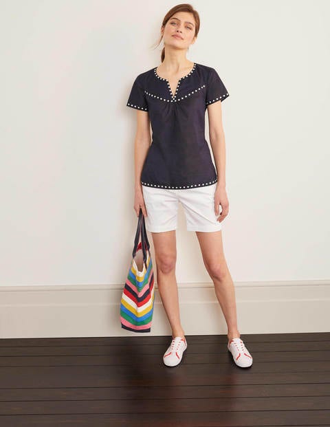 Top Leandra brodé - Bleu marine Top Leandra brodé - Bleu marine
