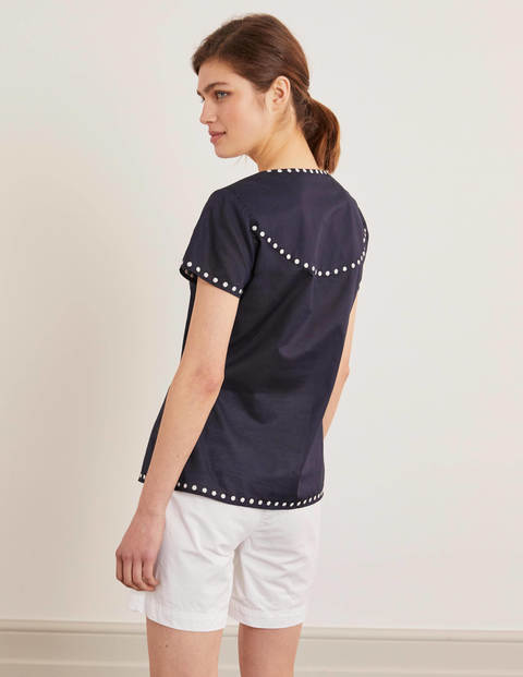 Top Leandra brodé - Bleu marine Top Leandra brodé - Bleu marine