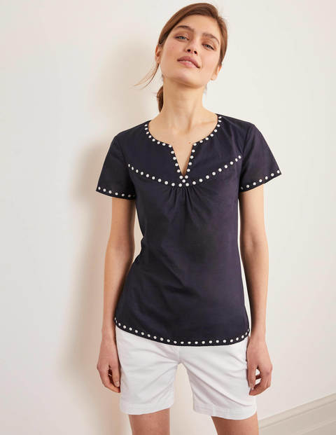 Top Leandra brodé - Bleu marine Top Leandra brodé - Bleu marine